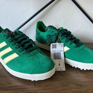 Adidas Gazelle Golf Sneakers in Green and Cream
